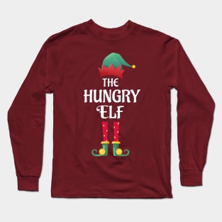 The Hungry Christmas Elf Matching Pajama Family Party Gift Long Sleeve T-Shirt